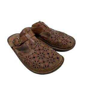 Alegria Women Clogs Sz 36 (US 6) Brown Leather Breezy CutOuts Comfort Ortho